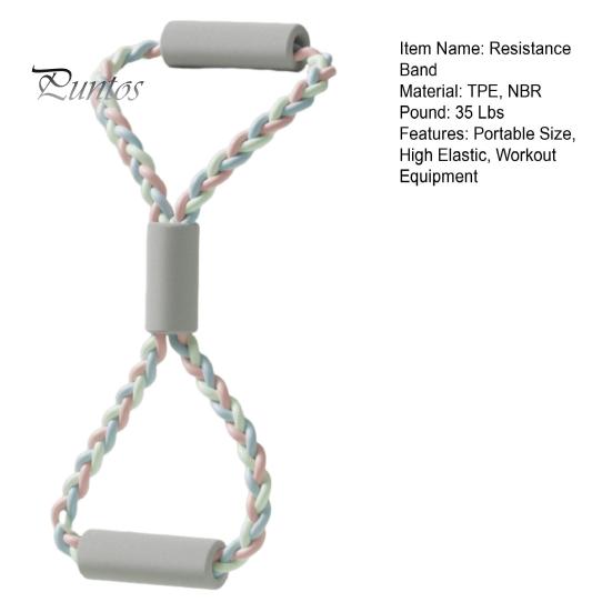 Figure 8 Fitness Resistance Band with Anti-slip Handle Portable Men Women Arm Shoulder Stretch Strength Training Exercise Elastic Braided Strap