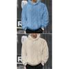 Mens American Casual Loose Fleece Lined Jacquard Hooded Pullover Sweatshirt
