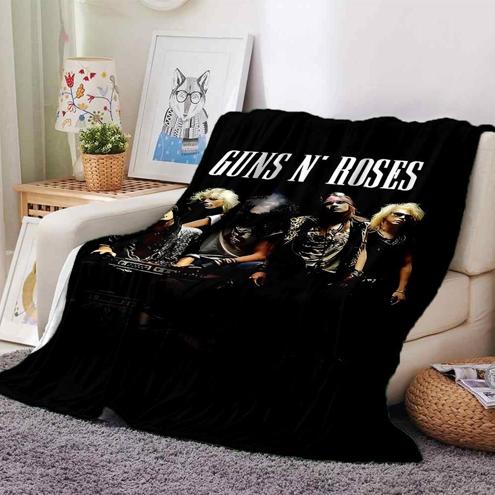 

1pc GUNS N ROSES Soft Warm Throw for Home, Office, Trave, All-Season Cozy Bedding Gift, Office Cozy Accessory 1026 80cmx120cm(31inx47in)