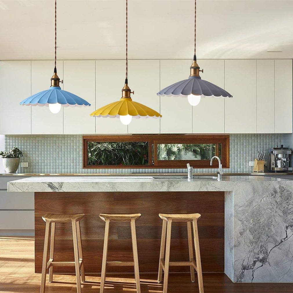 

Красочный подвесной светильник для помещения, милый гофрированный абажур, мини-подвесное потолочное освещение, металлические светильники, подвесной светильник для бильярдного стола для кухонного острова 10 белый