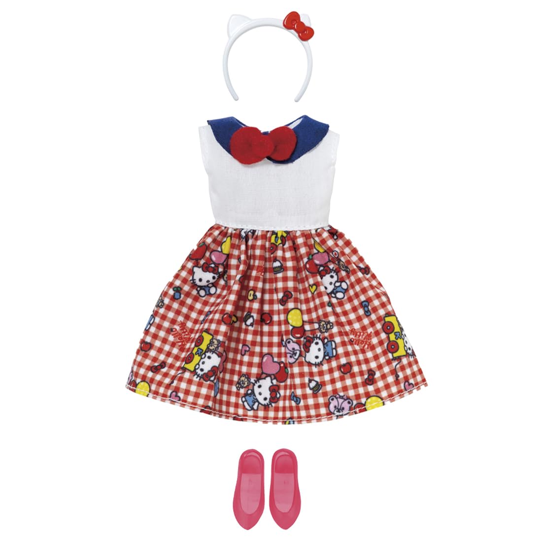 

Takara Tomy Licca-chan Dress, My Choice, Sanrio Characters, One-Piece Dress & Headband, Hello Kitty, Dress-Up, Pretend Play Toy, Ages 3 and Up