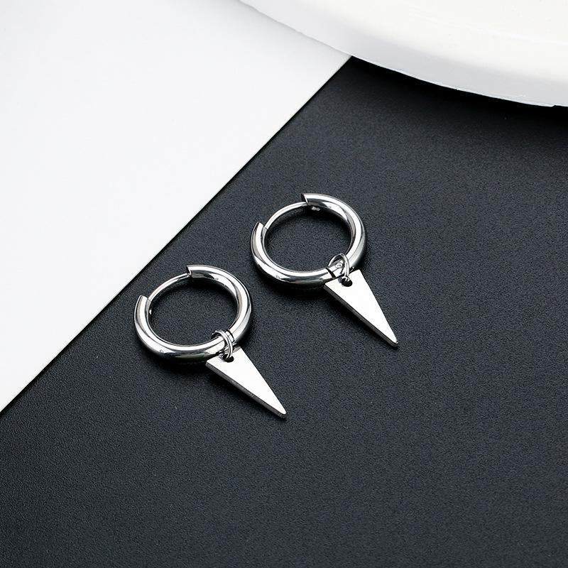 Cercei unisex europeni/americani cu farmece din oțel inoxidabil și pandantiv cerc