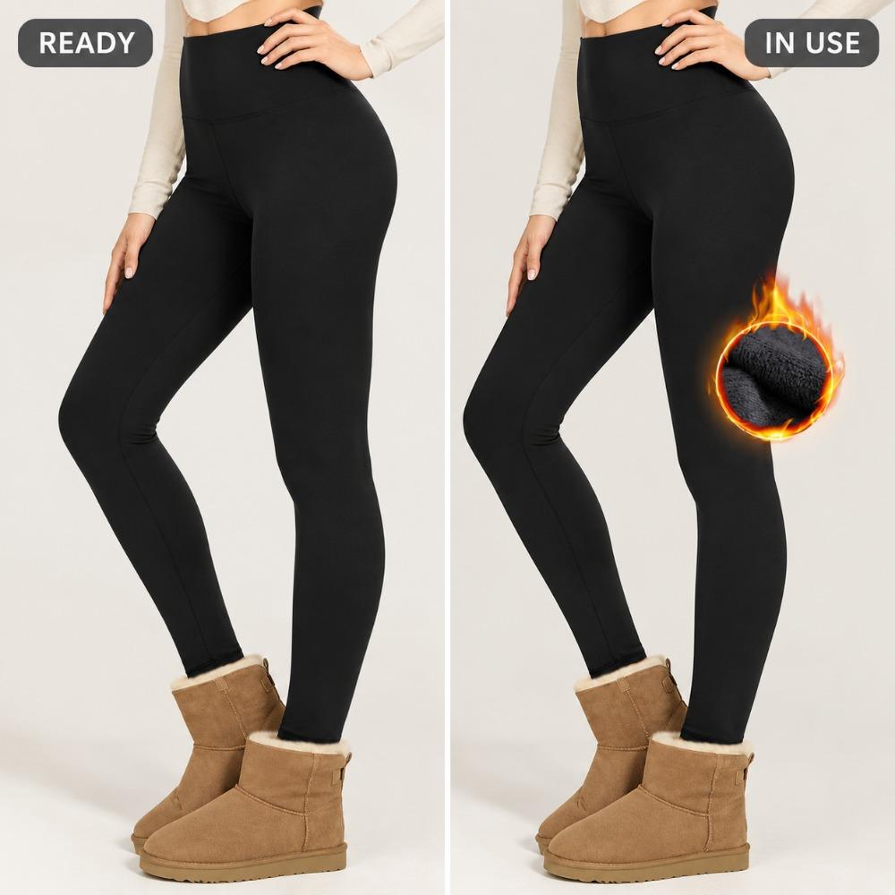 Women High Waist Fleece Lined Yoga Pants Tummy Control Soft Warm Hiking Winter