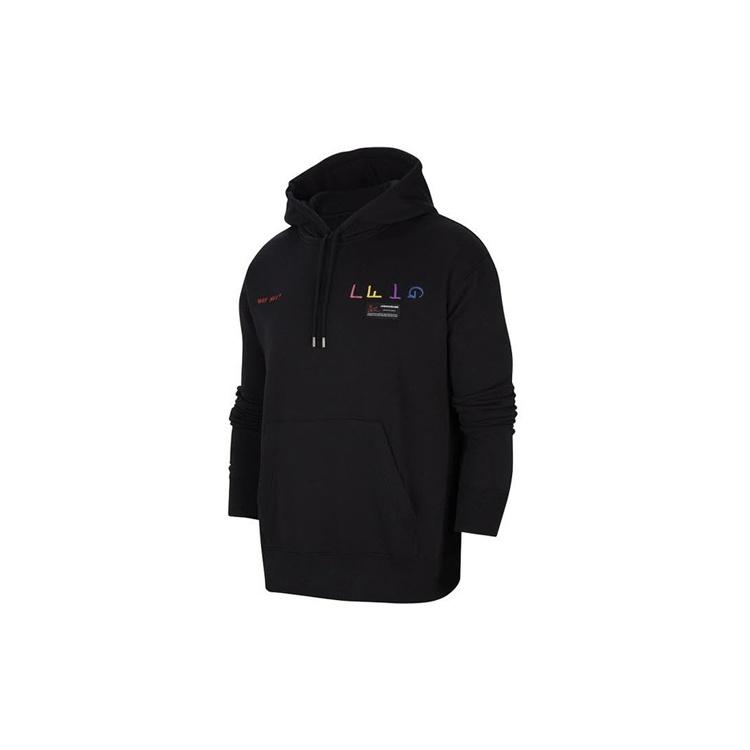 Air Jordan Why Not Printing Pattern Fleece hooded Pullover Sports Black Men s CW4255-010 XS