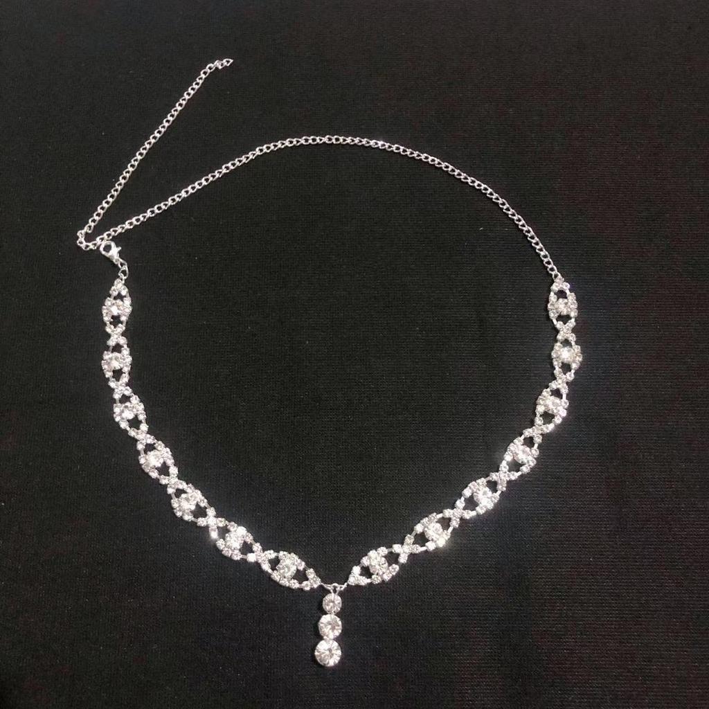 Elegant Rhinestone Bridal Forehead Chain Headband