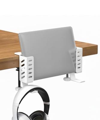 Laptop Vertical PC Clamp Adjustable with Tablet Weight Capacity Stand, Rack, Type, Desk/Side Storage, Width, Hook, Holder, (White)
