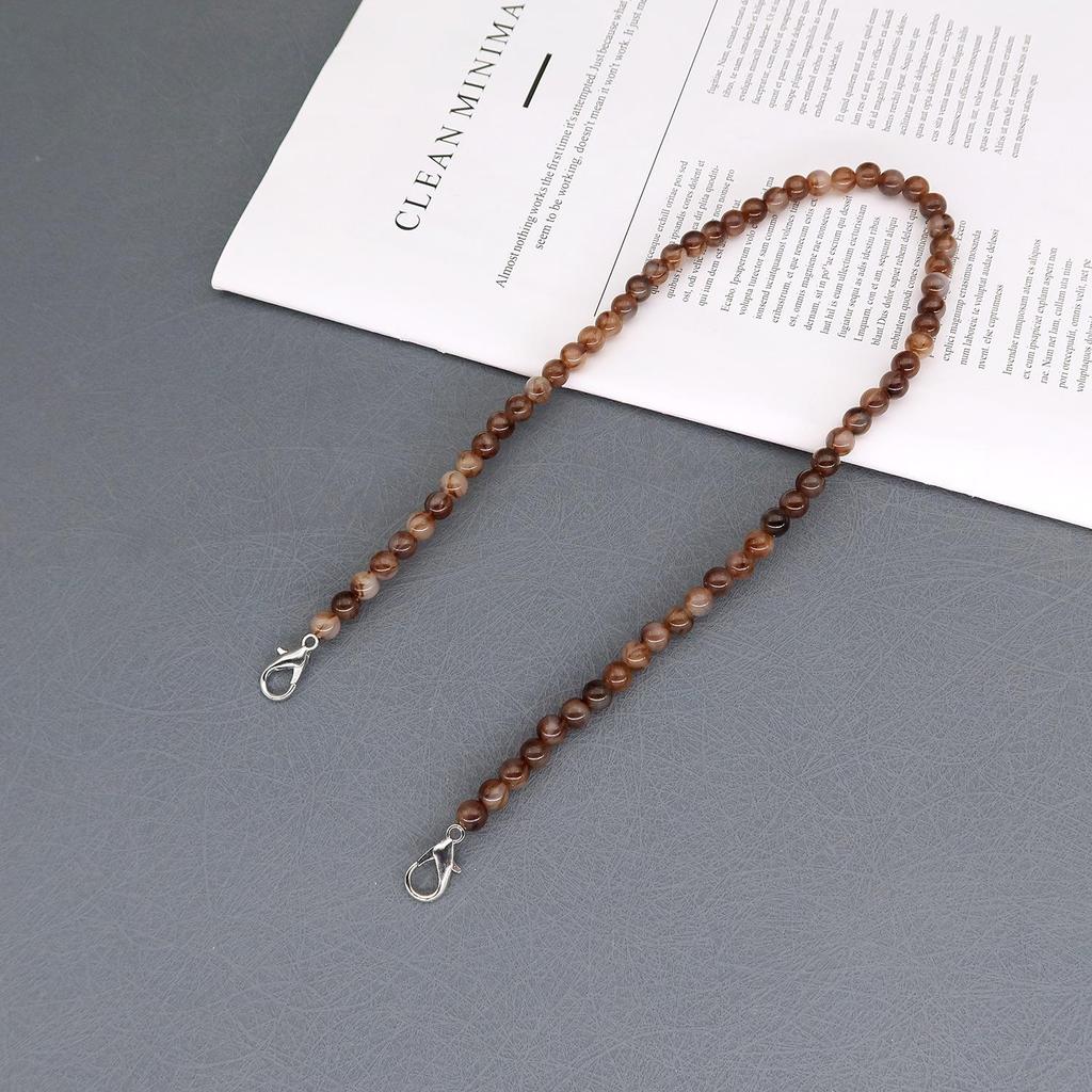 Two-tone Coffee Leopard Bee Print Chain Handbag with Crossbody Shoulder Strap