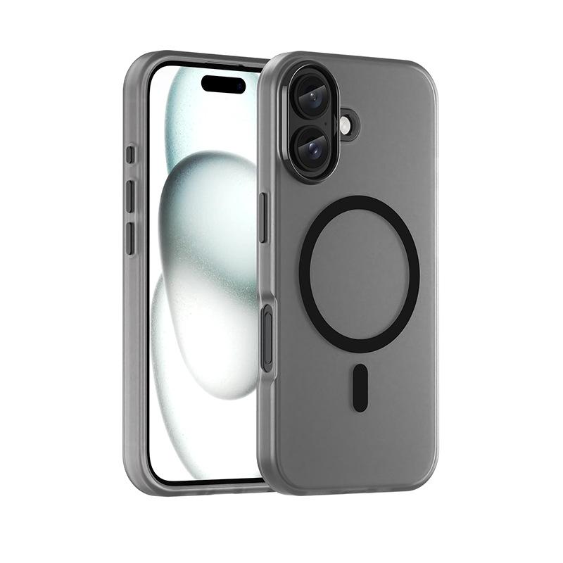 

Чехол Fundas For iPhone 16 15 Pro Max Candy Color Matte Phone Case For Apple 14 13 12 11 Pro Max 15 16 Plus For Magsafe Magnetic Magsafeing Soft Phone Cover For iPhone 16 чёрный