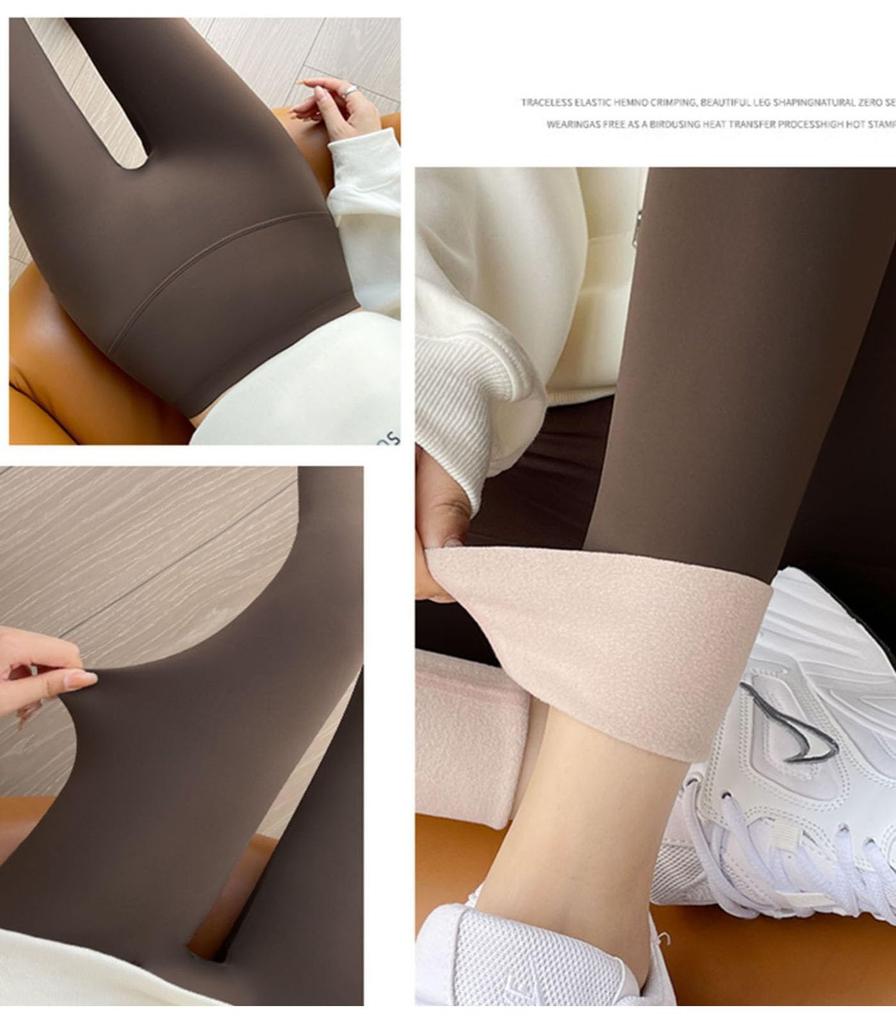 Yuoku Slim Warm for Winter and Fall Black Women's Fleece-Lined Leggings, Stretch, 9-Length Pants, Boa-Lined, Fit, High-Waisted Pants, Thick, (XL,