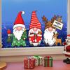 Holiday Glass Clings Christmas Gnome Static Window Sticker, PVC Waterproof Clings, Cartoon Festive Party Supplies Decals, Cute Faceless Dwarf Stickers