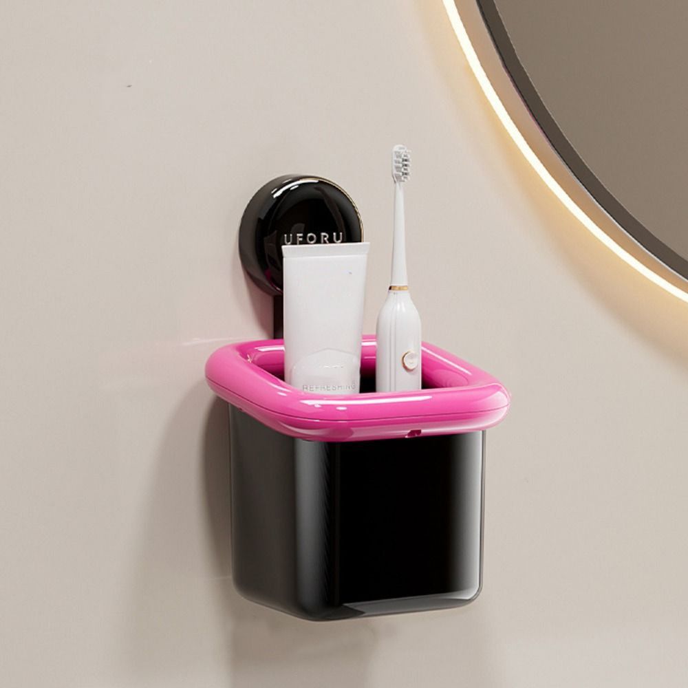Multi-Functional Toothbrush Storage Rack Plastic Bathroom Shelf Storage Box  Bathroom