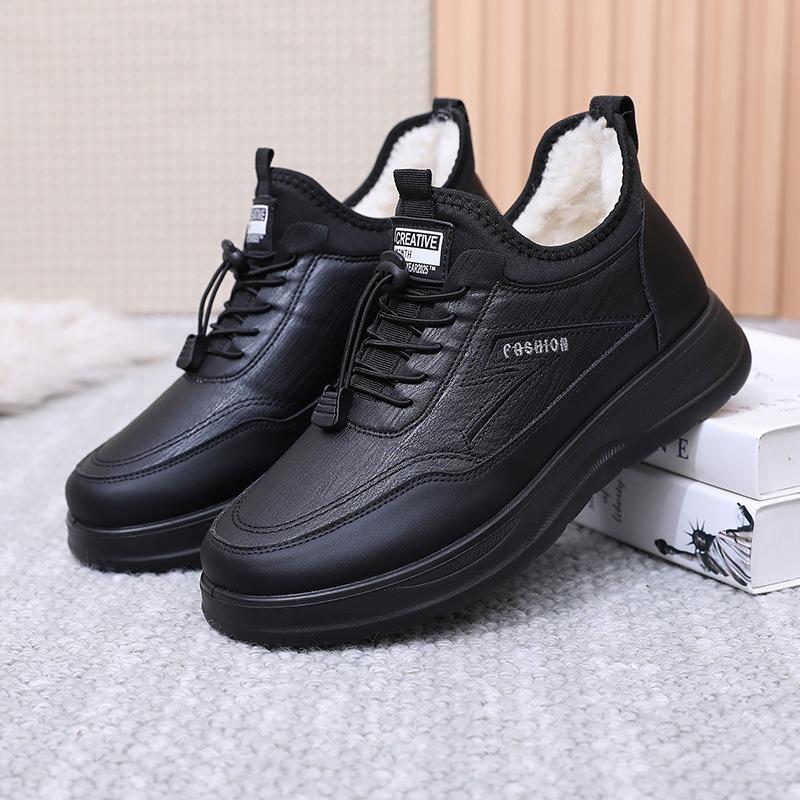 Snow Boots Leather Waterproof Wool Old Beijing Cloth Shoes Elderly Shoes Men's and Women's Winter Piled Thickened Mother Cotton Shoes