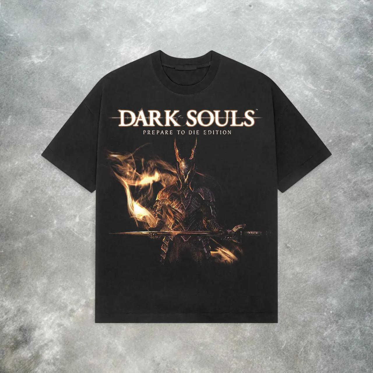 Dark Souls Y2K TShirt Vintage FromSoftware Game Tee Summer Unisexs and Womens Loose and Breathable Tshirt Top S
