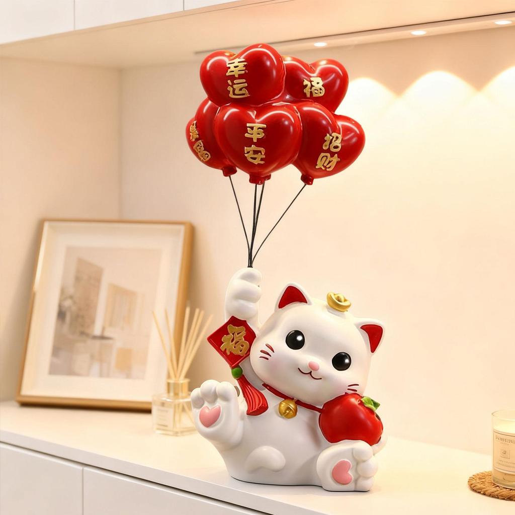 Decorative Cat Statue Resin Animal Sculpture Modern Tabletop Figurine Art Home Decor for Festival Entrance