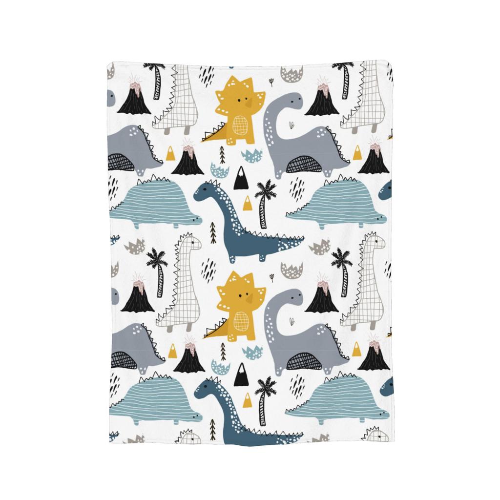 Cute Watercolor Dinosaur Blanket Flannel Winter Breathable Soft Throw Blanket for Home Bedroom Bedspreads