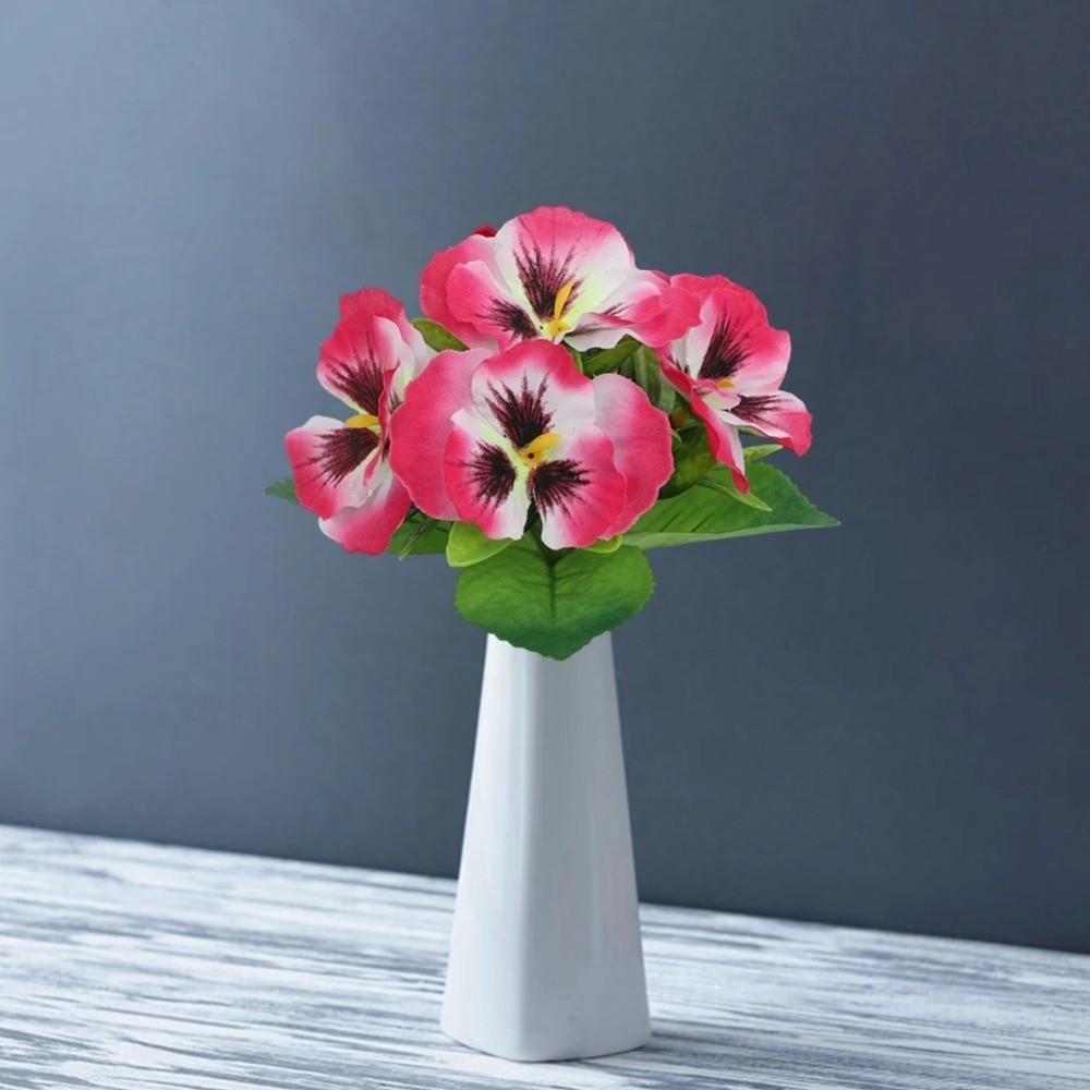 DIY Florale Künstliche Stiefmütterchen Blumen Seidenstoff Blumenstrauß Heimdekoration Valentinstagsgeschenk