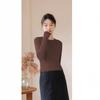 Unique chic crew neck knitted bottoming shirt women's inner sweater winter new top trendy
