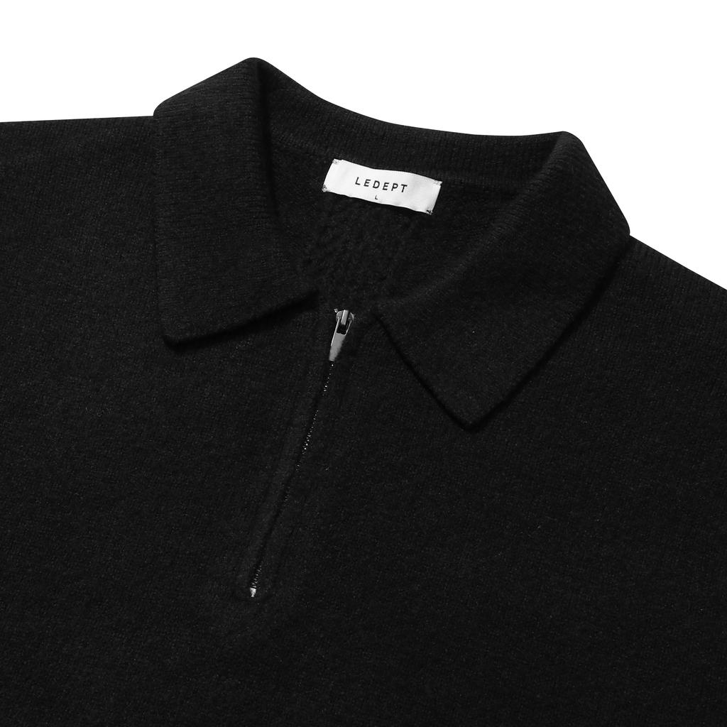 LEDEPT Washable Half-Zip Collar Knit [Black]
