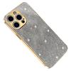 For iPhone 15 Pro Max Case Electroplating Ripple Texture PU+TPU+PC Phone Back Cover