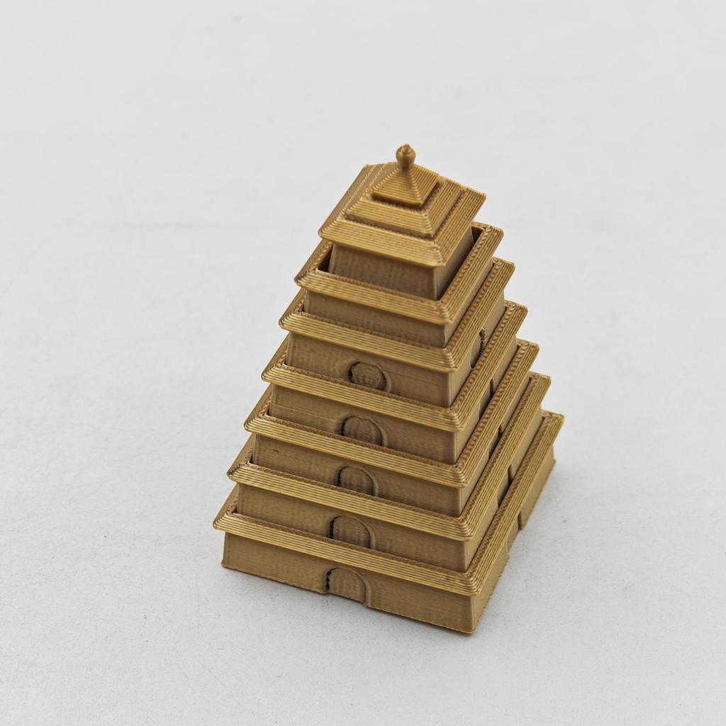 3D Foldable Rotating Pagoda: Children's Decompression Toy & Cultural Architecture Model