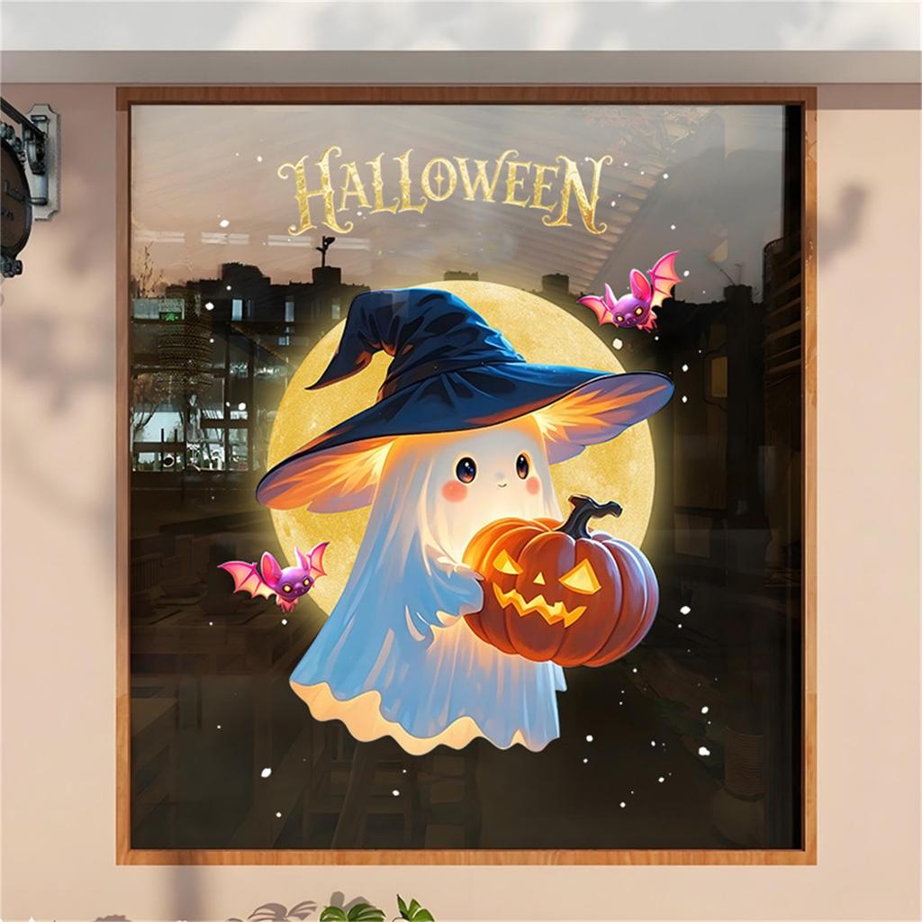 Halloween Decorative Window Stickers, Cute  Pumpkin Glass Stickers, Window Dressing, Festive Atmosphere