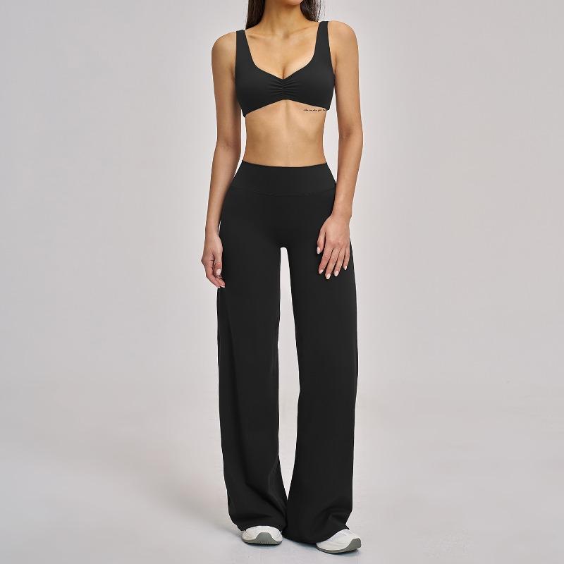 Grinding Yoga Suit Sports Wide Leg Fitness Suit Outdoor Leisure Sports Suit S