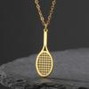 Teamer Winziger Tennisschläger Anhänger Halskette Cool Einfach Edelstahl Sport Choker für Damen Herren Street Party Schmuck Geschenk