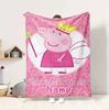 Custom Name Peppa Fairy Flannel Blanket Throw Blanket Soft Warm Sofa Bed home Decor Unique Gift