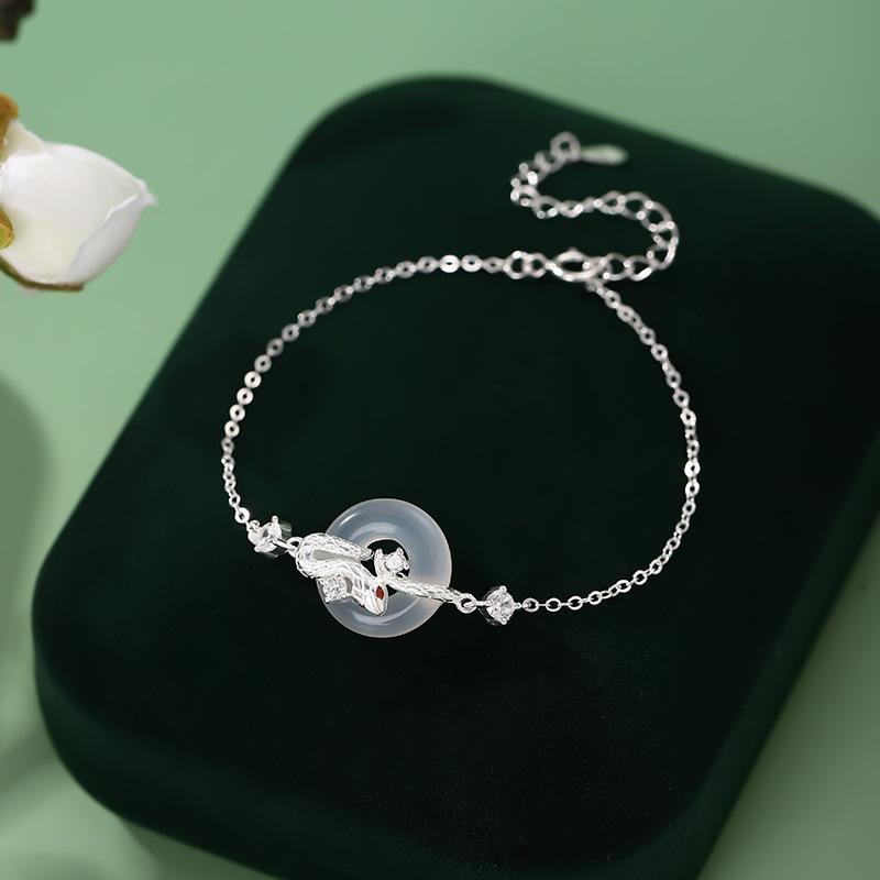 Original Spirit Snake Safety Buckle Necklace National Wind Snake Jewelry Three Piece Set Long Style