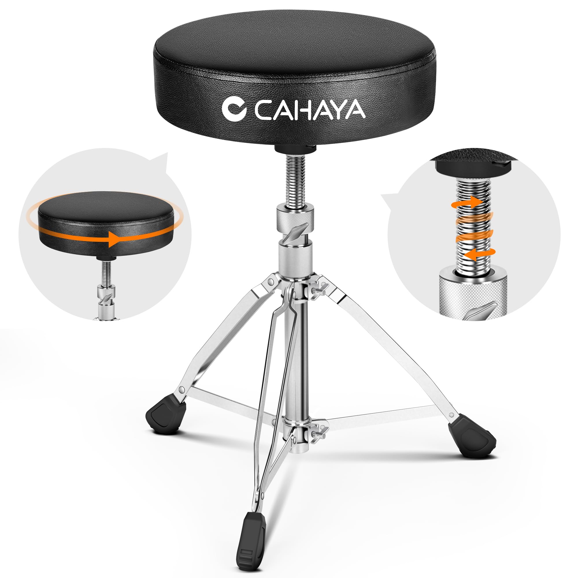 

Барабанный стул CAHAYA Drum Throne, регулируемая высота 48-64 см, складной, водонепроницаемый, упругий, губка высокой плотности 65 мм, толщина древесины 15 мм, вращение на 360°,