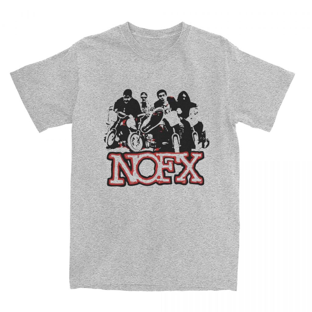 Nofx Muziek Poster T-shirt Heren Amerikaanse Punk Rock Band Vintage 100% Katoen T-shirts Zomer Ronde Hals T-shirt Grote Maten Tops