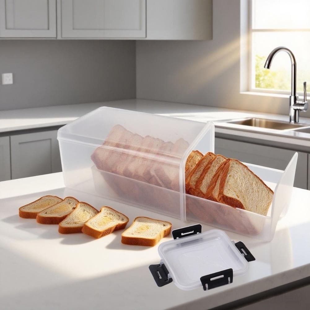 Airtight Bread Storage Container with Tray for Kitchen Counter Keeps Homemade Bread Fresh Long Lasting and Easy Access