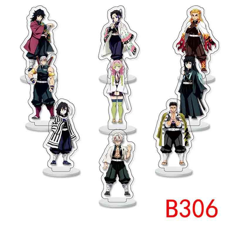 Collection de mini socles Demon Slayer 9 pièces Collection acrylique transparent Socle 6cm Collection jouets anime date de naissance cadeau unisexe