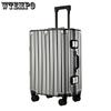 Women's Men's Quiet Spinner Wheel Aluminum Frame Luggage - Durable Large Capacity Suitcase with Combination Lock