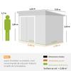 Metal Garden Shed, Triple Lockable Doors, Sloping Roof, 234 x 132 x 185 cm, Grey