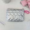Silver Bow Pattern Wallet, Women's Headphones, Purse, Keys, Storage Bag, Bag with Zipper, Cosmetic Bag