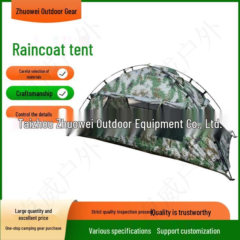 

Компактний водонепроникний намет: Легке встановлення, Подвійне використання, Сітчаста вентиляція та Захист від комарів для одномісного кемпінгу. 1-person