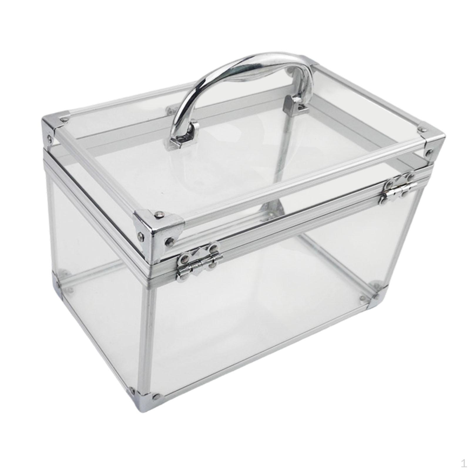 

Acrylic Makeup Bag with Secure Closure, Lightweight And Transparent, Toiletry Organizer, Cosmetic срібний