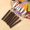 7PCS Watercolor Mixed Art Oil Painting Scraper Set Wood Stainless Steel Gouache Paint Pigment Mixing Knife Hand Tool