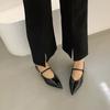 Fashion Fashion Buckle Strap Women Mary Janes Flats Shoes Pointed Toe Ladies Flats With Shoes Female Shallow Comfortable Daily Footwear