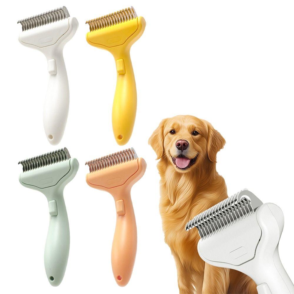 Curved Design Cat Anti-tangle Comb Stainless Steel Blade Deshedding Pet Fur Remover Easy To Use Dog Hair Removal Brush
