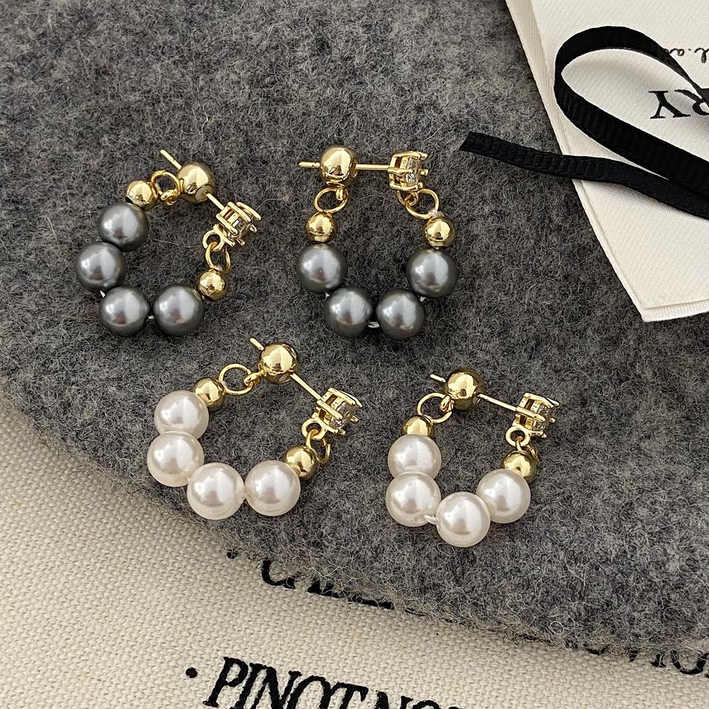 

Shi Jia 2025 Women s Pearl Stud Earrings: Simple, Luxury Design, High-End Hoops
