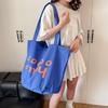 Korean version of casual canvas tote bag ins fashion letter printing handbag Internet celebrity literary nylon shoulder women's bag