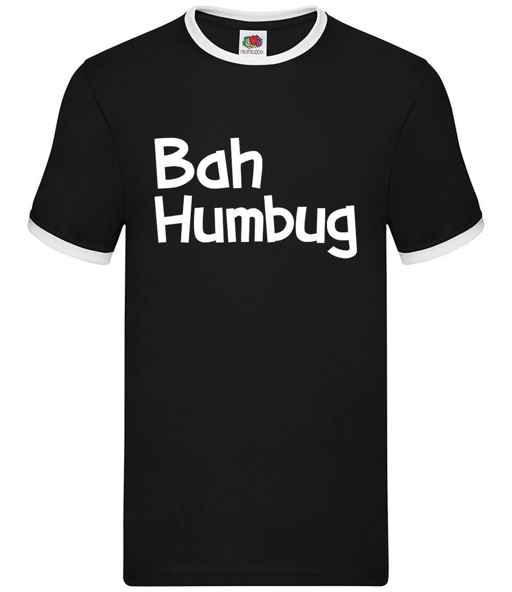 Bah Humbug - Mens Ringer - Christmas Xmas Santa Gift Funny Scrooge XXXL