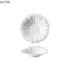 Pure White Flower Shape Slanted Edge Bowl Ceramic Salad Bowl Thick Soup Bowl Vegetable Bowls Noodle Bowls Specialty Tableware
