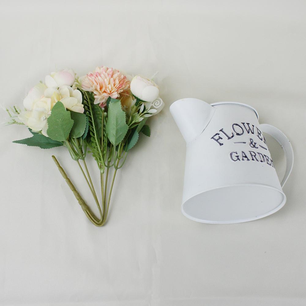 

Комплект из 2 предметов: искусственный букет и белая ваза в скандинавском стиле из железа для украшения гостиной