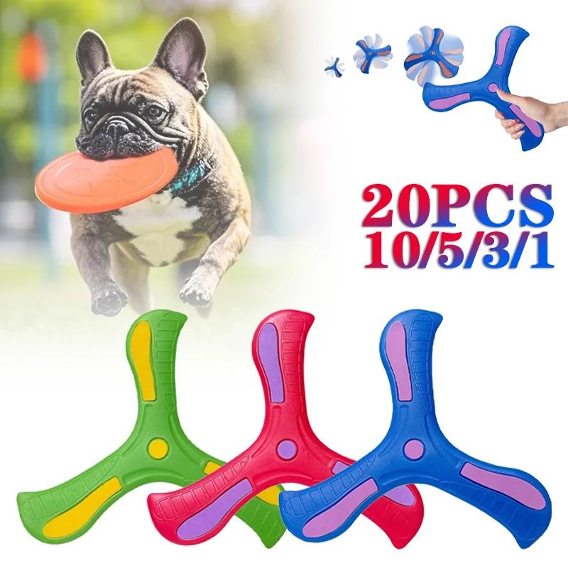 1-20 ADET Köpek Evcil Hayvan Disk Oyuncakları Açık Hava Üçgen Bumerang Oyuncakları Uçan Disk Aile Evcil Hayvanı İnteraktif Eğlence Spor Oyunları