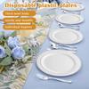 Rim Plastic Party Plates, Premium Heavy Duty 10.25 Inch Dinner Plates, Elegant And Beautiful Heavy Duty Disposable Wedding Plates