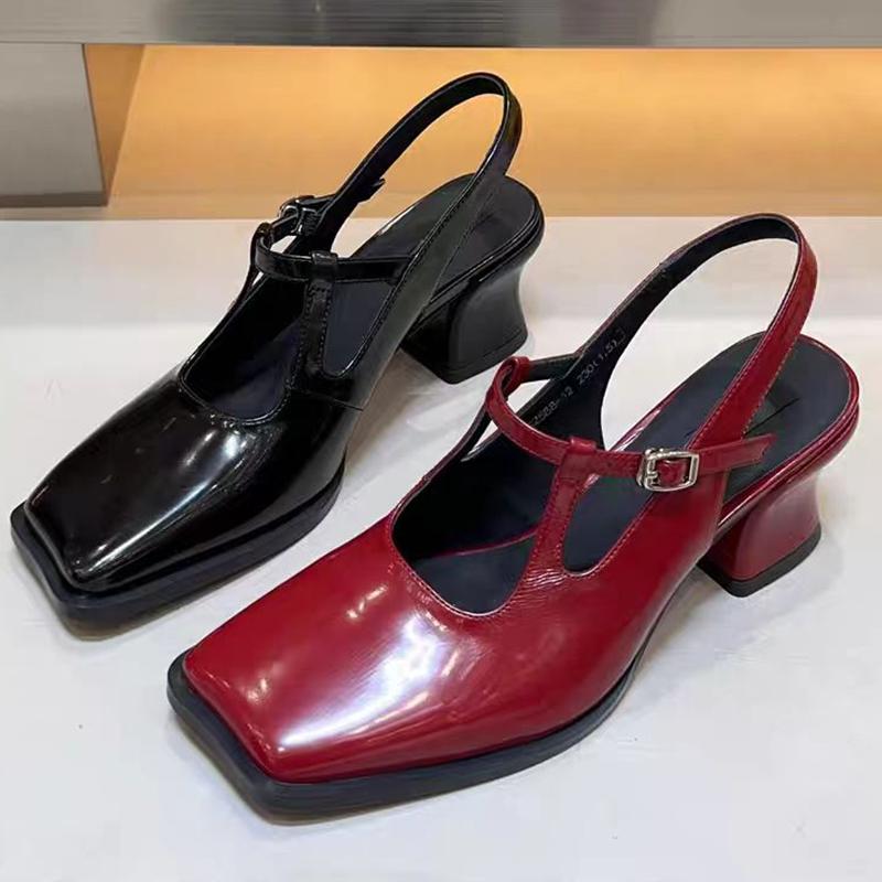 Fashion Summer High Heels Woman Sandals Square Toe Fashion Shoes Dress Elegant Women Pumps 2025 New Trend Brand Party Female Zapatillas