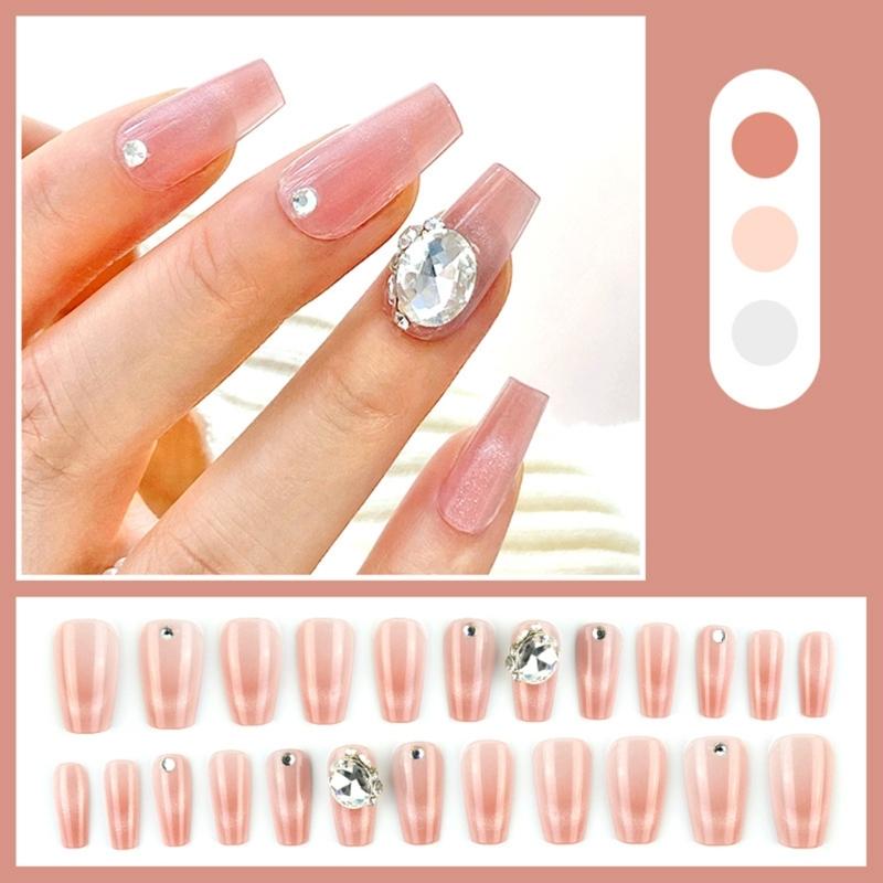 Heart False Nails Full Cover False Nails Medium Square False Nails Press on Nails Stick on Nails for Nails Decorations